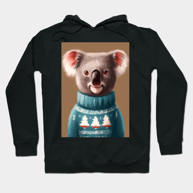 Koala in a Christmas Pullover Hoodie by maxcode